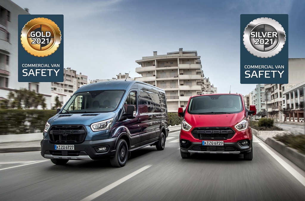 Ford Transit in Transit Custom sta se odlično izkazala pri prvi oceni sistemov za aktivno varnost v kombijih, ki jo je opravila organizacija Euro NCAP