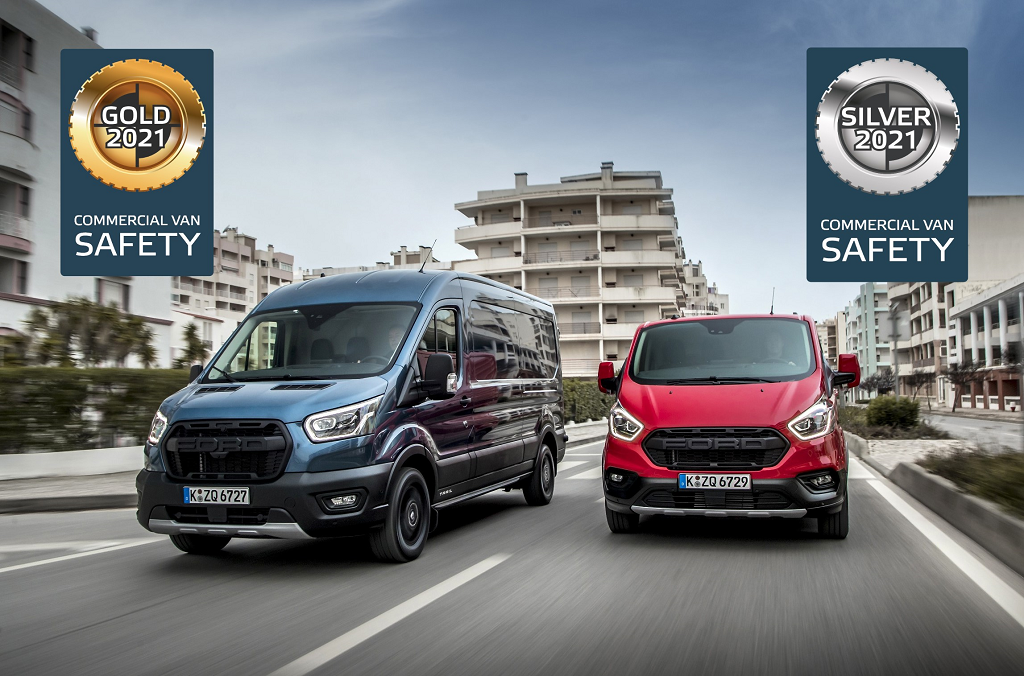 Ford Transit in Transit Custom sta se odlično izkazala pri prvi oceni sistemov za aktivno varnost v kombijih, ki jo je opravila organizacija Euro NCAP