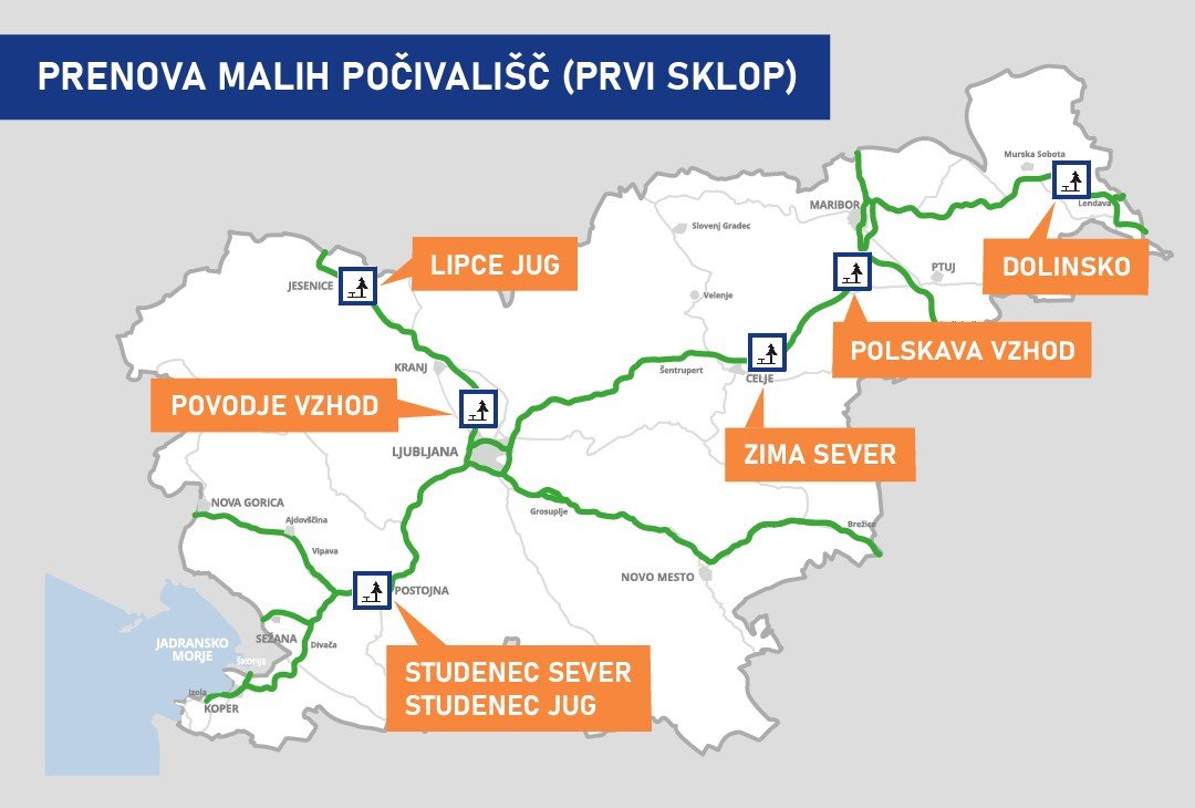 DARS – prvih sedem malih avtocestnih počivališč bo prenovljenih z oktobrom