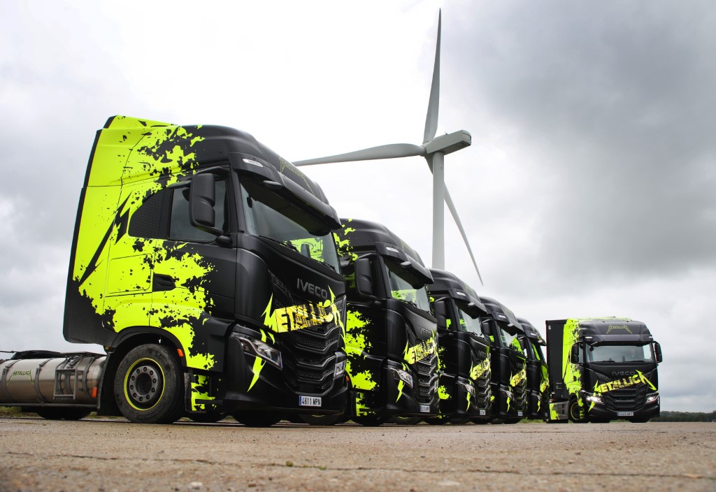 Iveco večenergijska flota za začetek evropske turneje Metallica