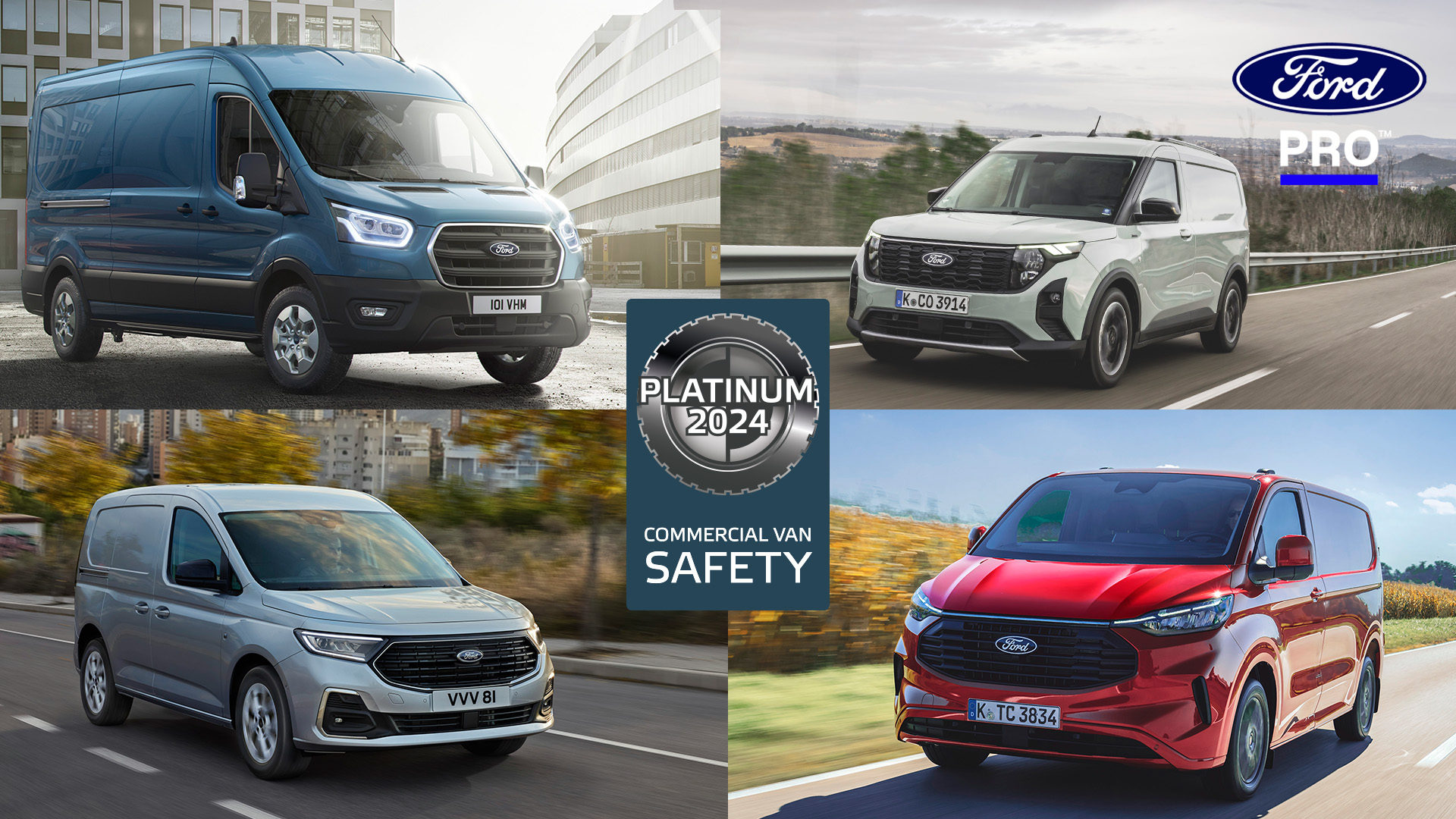 Celotna družina Ford Pro Transit zdaj zagotavlja platinasto varnost